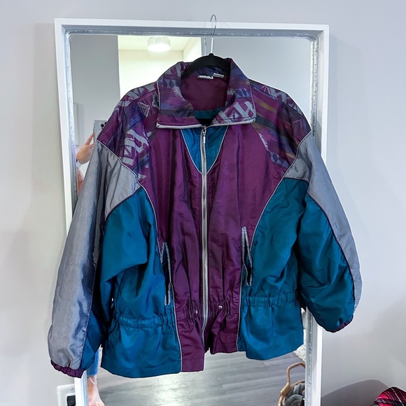 Energy Zone Jackets & Coats Vintage Energy Zone Purple Green Zip Up